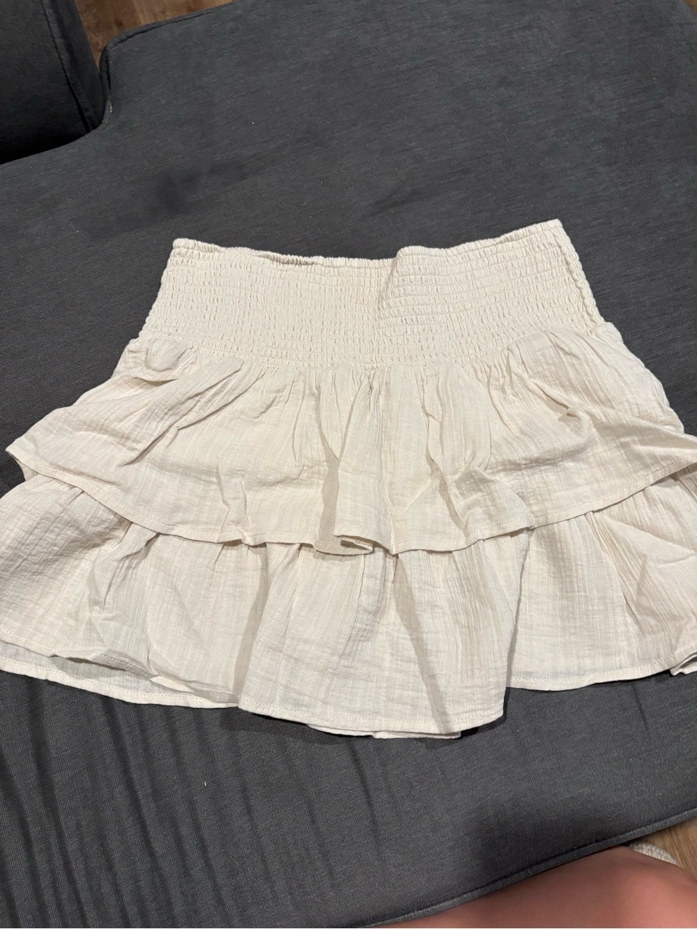 Universal Thread Cream Tiered Ruffle Mini Skirt